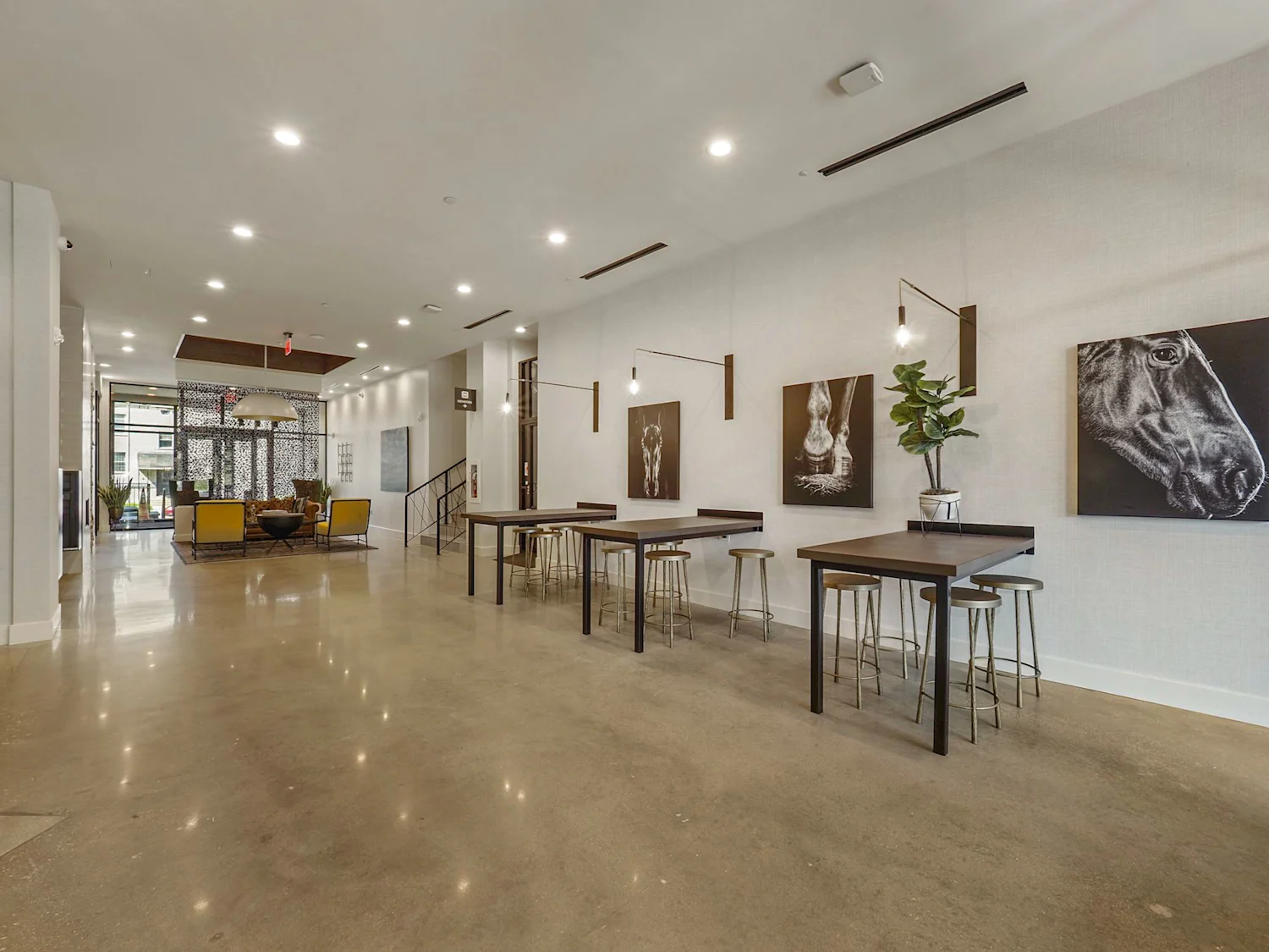 Club room open area with seating